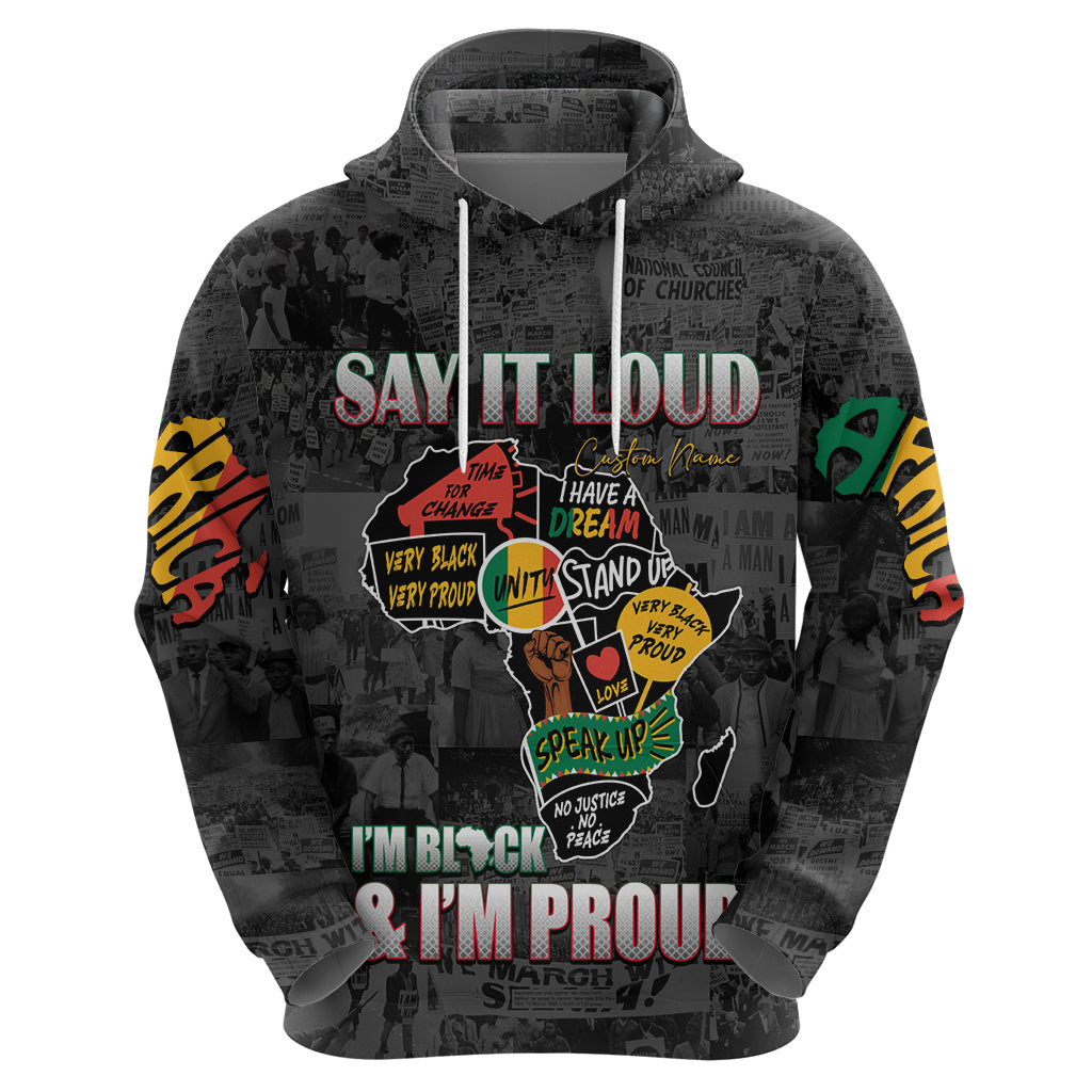 Personalized I'm Black and I'm Proud African Zip Hoodie - Wonder Print Shop