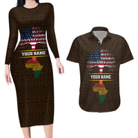 Personalized African Root Couples Matching Long Sleeve Bodycon Dress and Hawaiian Shirt - Wonder Print Shop