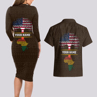 Personalized African Root Couples Matching Long Sleeve Bodycon Dress and Hawaiian Shirt - Wonder Print Shop