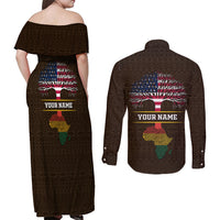 Personalized African Root Couples Matching Off Shoulder Maxi Dress and Long Sleeve Button Shirt - Wonder Print Shop