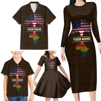 Personalized African Root Family Matching Long Sleeve Bodycon Dress and Hawaiian Shirt - Wonder Print Shop