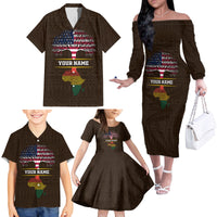 Personalized African Root Family Matching Off Shoulder Long Sleeve Dress and Hawaiian Shirt - Wonder Print Shop