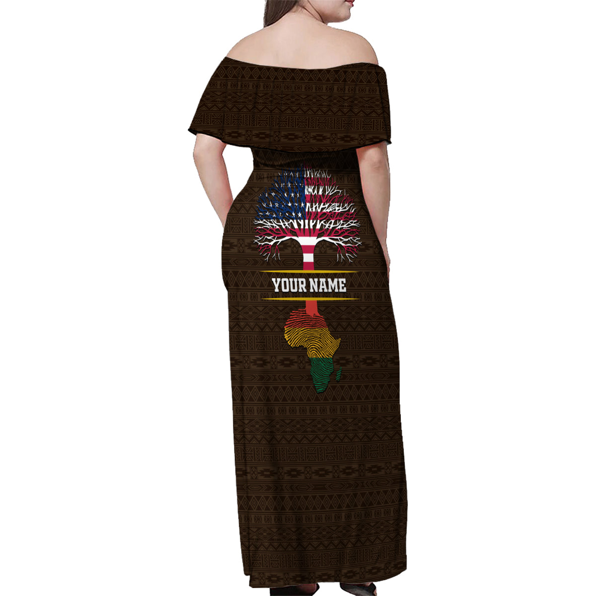 Personalized African Root Family Matching Off Shoulder Maxi Dress and Hawaiian Shirt - Wonder Print Shop
