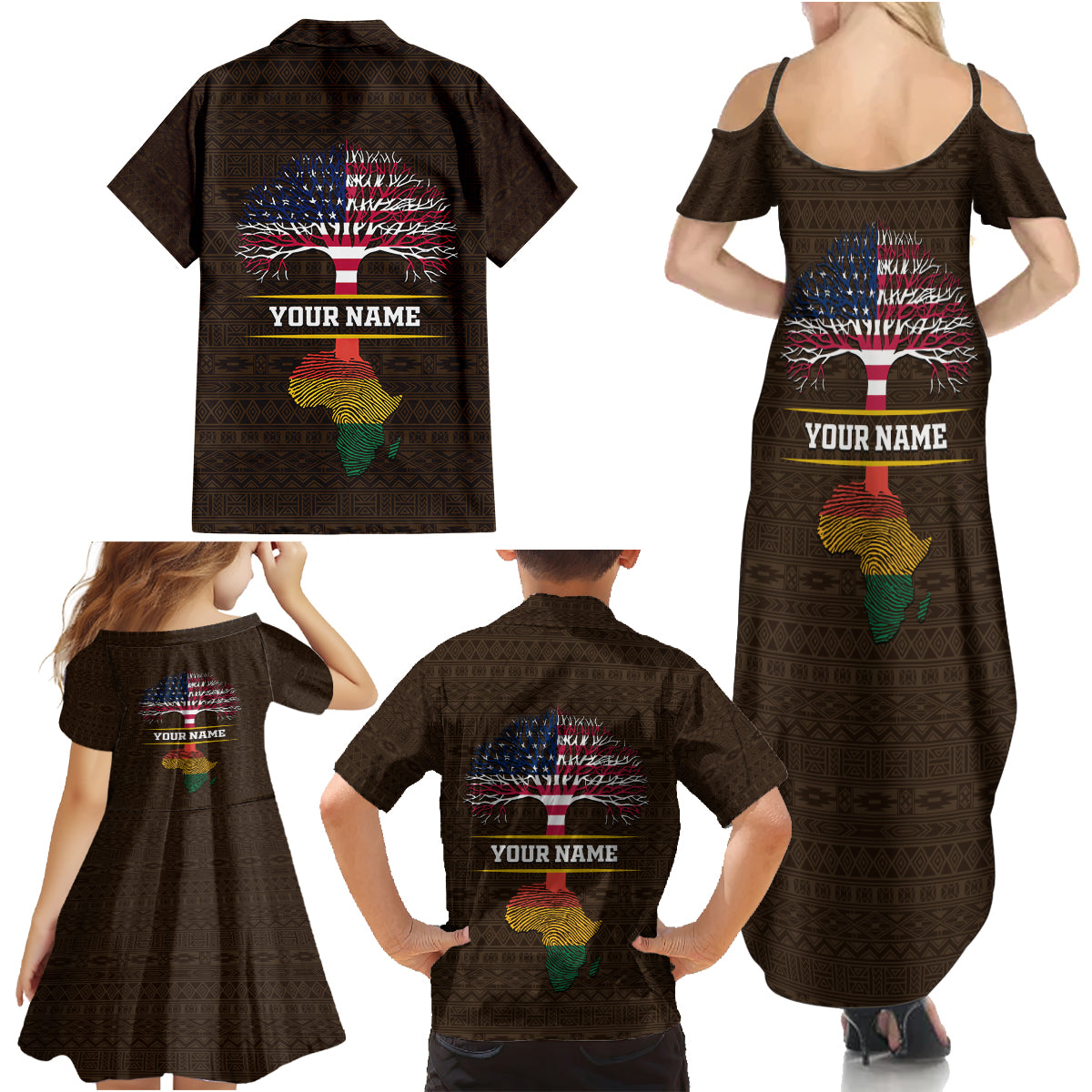 Personalized African Root Family Matching Summer Maxi Dress and Hawaiian Shirt - Wonder Print Shop