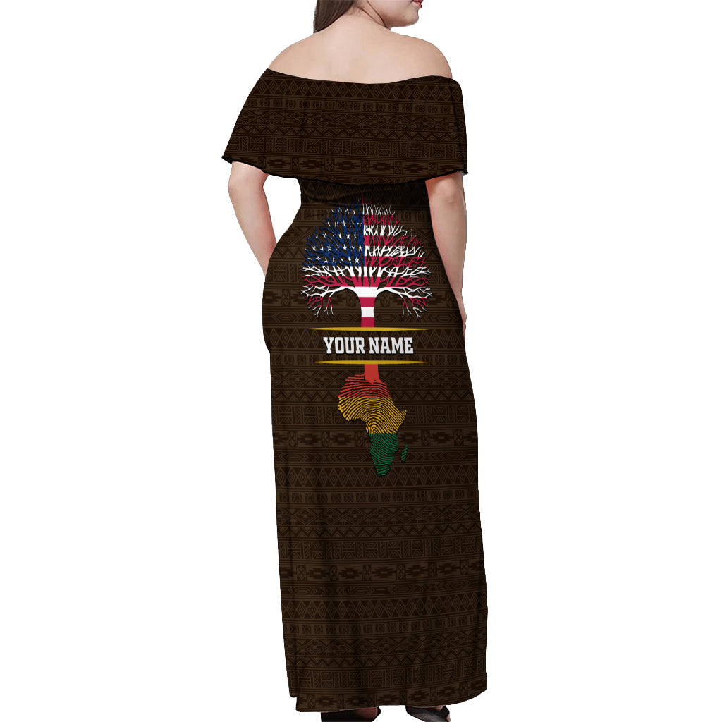 Personalized African Root Off Shoulder Maxi Dress - Wonder Print Shop