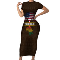 Personalized African Root Short Sleeve Bodycon Dress - Wonder Print Shop