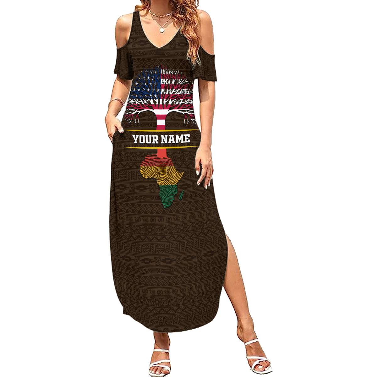 Personalized African Root Summer Maxi Dress - Wonder Print Shop
