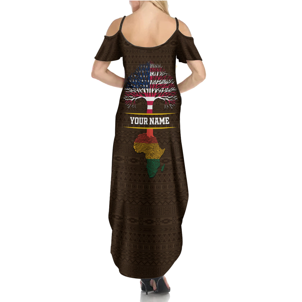 Personalized African Root Summer Maxi Dress - Wonder Print Shop