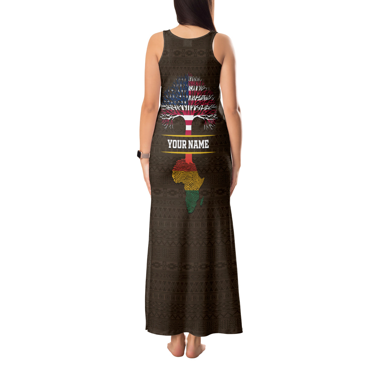 Personalized African Root Tank Maxi Dress - Wonder Print Shop