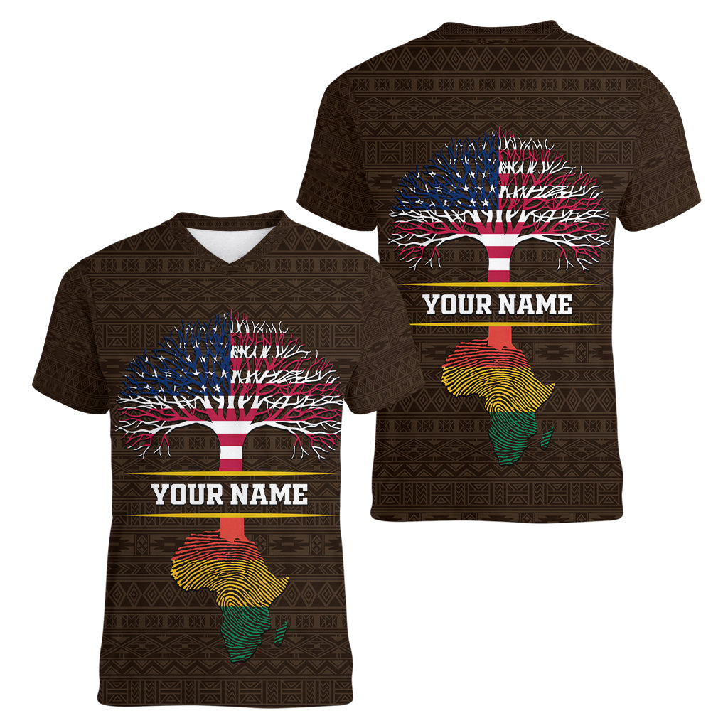 Personalized African Root Women V Neck T Shirt - Wonder Print Shop