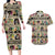 Multi Color Adinkra Symbols Couples Matching Long Sleeve Bodycon Dress and Hawaiian Shirt African Adrinkra - Wonder Print Shop