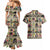 Multi Color Adinkra Symbols Couples Matching Mermaid Dress and Hawaiian Shirt African Adrinkra - Wonder Print Shop