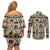 Multi Color Adinkra Symbols Couples Matching Off Shoulder Short Dress and Long Sleeve Button Shirts African Adrinkra - Wonder Print Shop