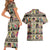 Multi Color Adinkra Symbols Couples Matching Short Sleeve Bodycon Dress and Hawaiian Shirt African Adrinkra - Wonder Print Shop