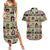 Multi Color Adinkra Symbols Couples Matching Summer Maxi Dress and Hawaiian Shirt African Adrinkra - Wonder Print Shop