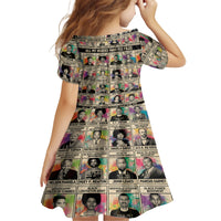 Multi Color Adinkra Symbols Kid Short Sleeve Dress African Adrinkra - Wonder Print Shop