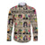 Multi Color Adinkra Symbols Long Sleeve Button Shirt African Adrinkra - Wonder Print Shop