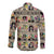 Multi Color Adinkra Symbols Long Sleeve Button Shirt African Adrinkra - Wonder Print Shop