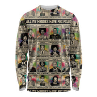 Multi Color Adinkra Symbols Long Sleeve Shirt African Adrinkra - Wonder Print Shop