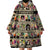Multi Color Adinkra Symbols Wearable Blanket Hoodie African Adrinkra - Wonder Print Shop