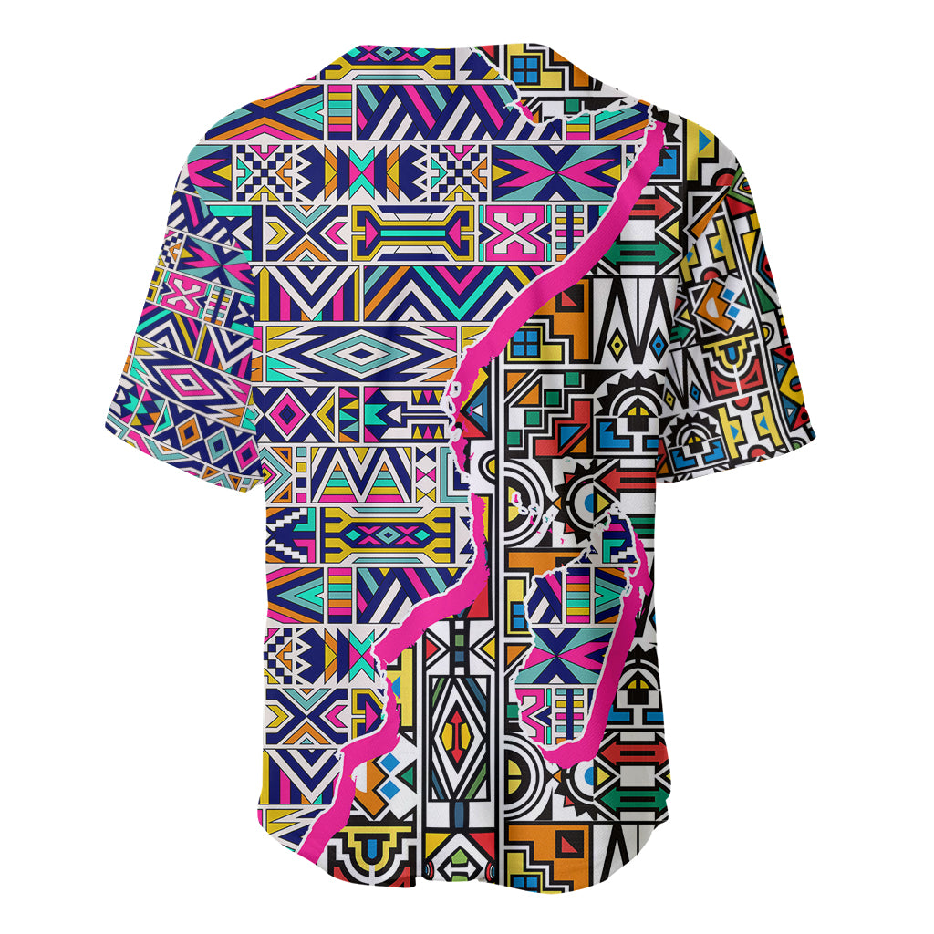 African Ndebele Pattern Baseball Jersey - Wonder Print Shop