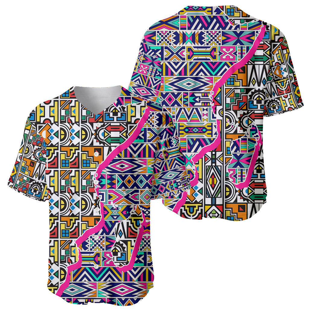 African Ndebele Pattern Baseball Jersey - Wonder Print Shop