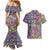 African Ndebele Pattern Couples Matching Mermaid Dress and Hawaiian Shirt - Wonder Print Shop