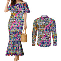 african-ndebele-pattern-couples-matching-mermaid-dress-and-long-sleeve-button-shirts