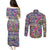 African Ndebele Pattern Couples Matching Puletasi Dress and Long Sleeve Button Shirts - Wonder Print Shop