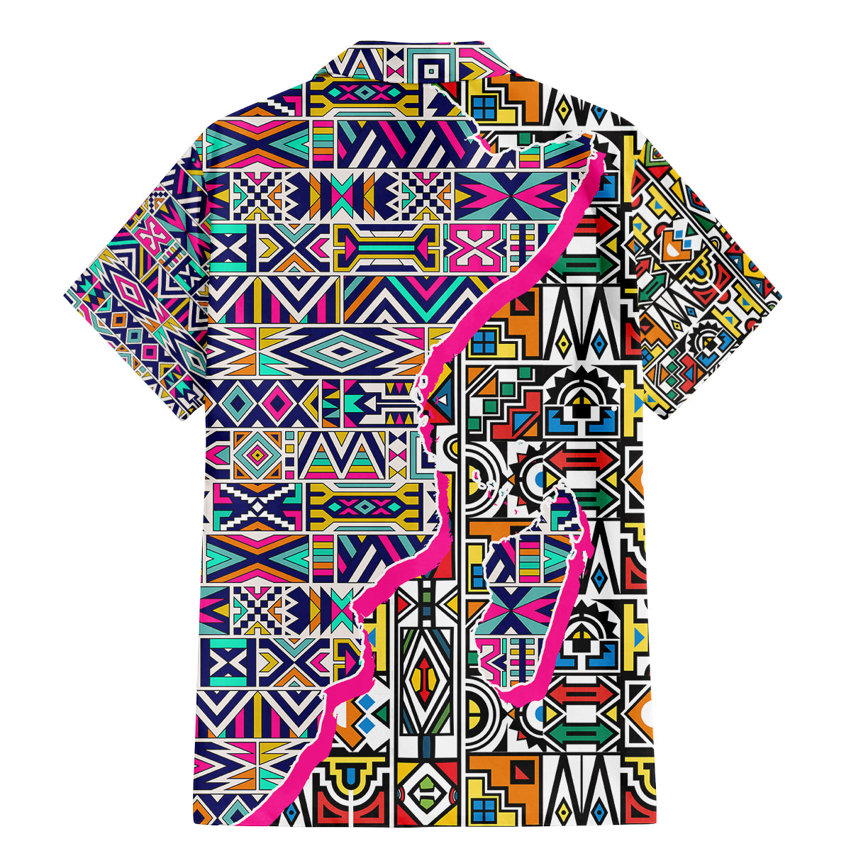 African Ndebele Pattern Family Matching Mermaid Dress and Hawaiian Shirt - Wonder Print Shop