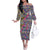 African Ndebele Pattern Family Matching Off Shoulder Long Sleeve Dress and Hawaiian Shirt - Wonder Print Shop