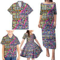 African Ndebele Pattern Family Matching Puletasi Dress and Hawaiian Shirt - Wonder Print Shop