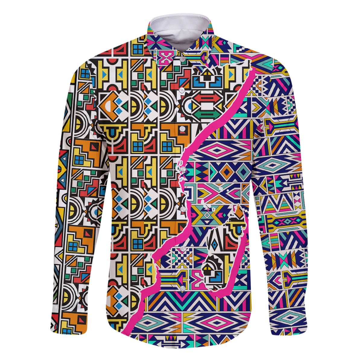 African Ndebele Pattern Family Matching Puletasi Dress and Hawaiian Shirt - Wonder Print Shop