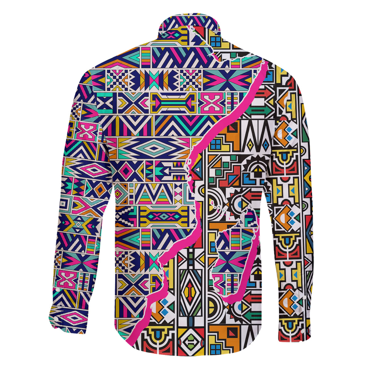 African Ndebele Pattern Family Matching Tank Maxi Dress and Hawaiian Shirt - Wonder Print Shop