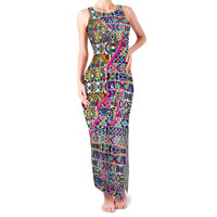 African Ndebele Pattern Family Matching Tank Maxi Dress and Hawaiian Shirt - Wonder Print Shop