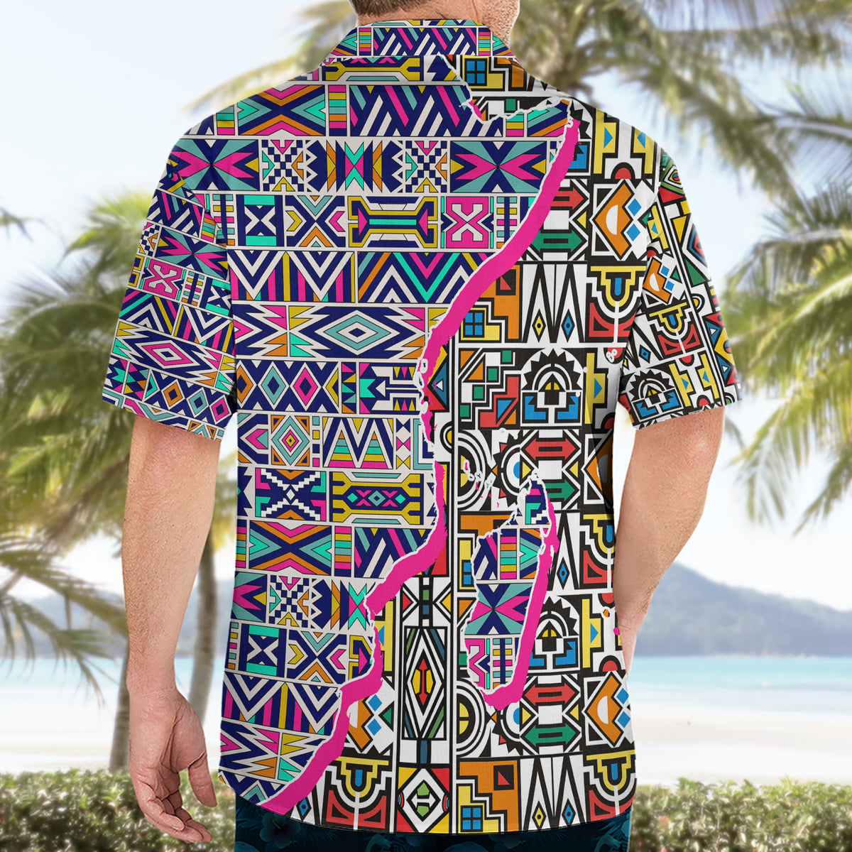 African Ndebele Pattern Hawaiian Shirt - Wonder Print Shop