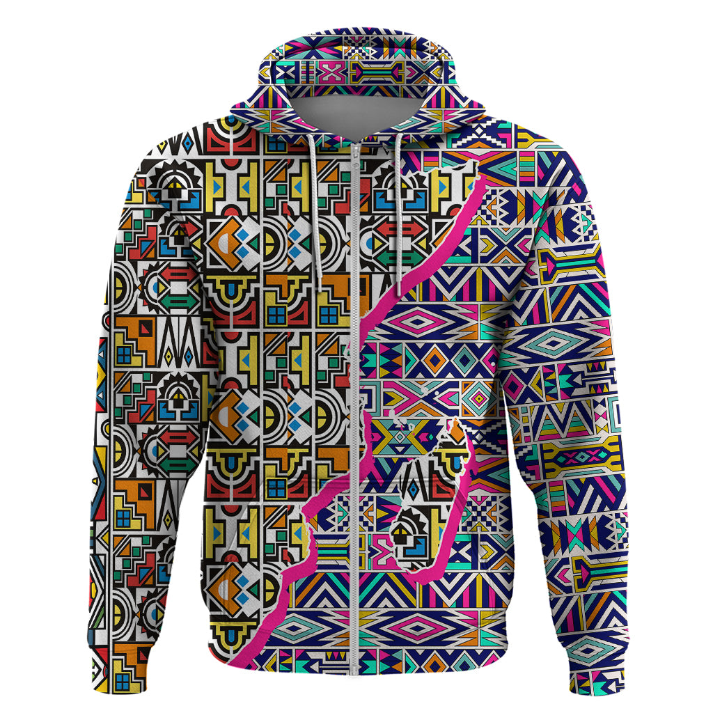 African Ndebele Pattern Hoodie - Wonder Print Shop