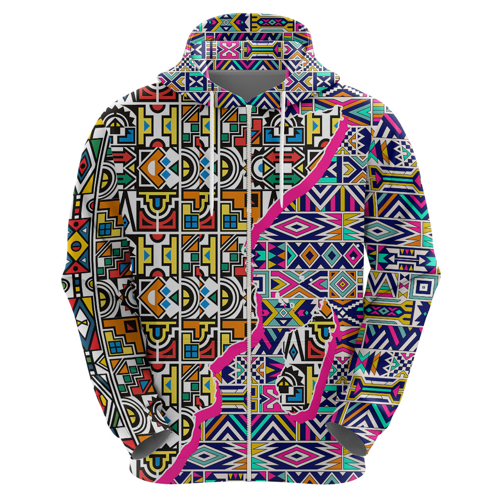 African Ndebele Pattern Hoodie - Wonder Print Shop