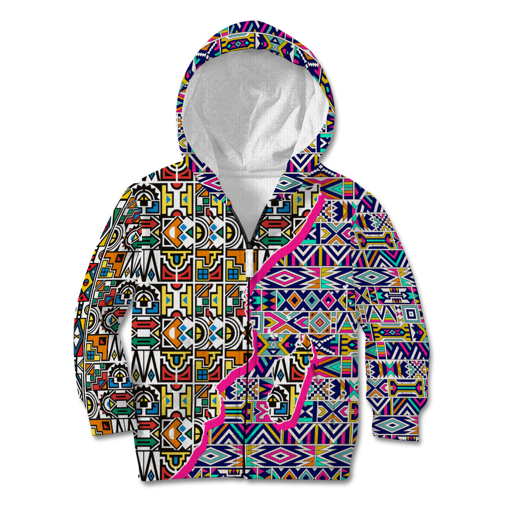 African Ndebele Pattern Kid Hoodie - Wonder Print Shop