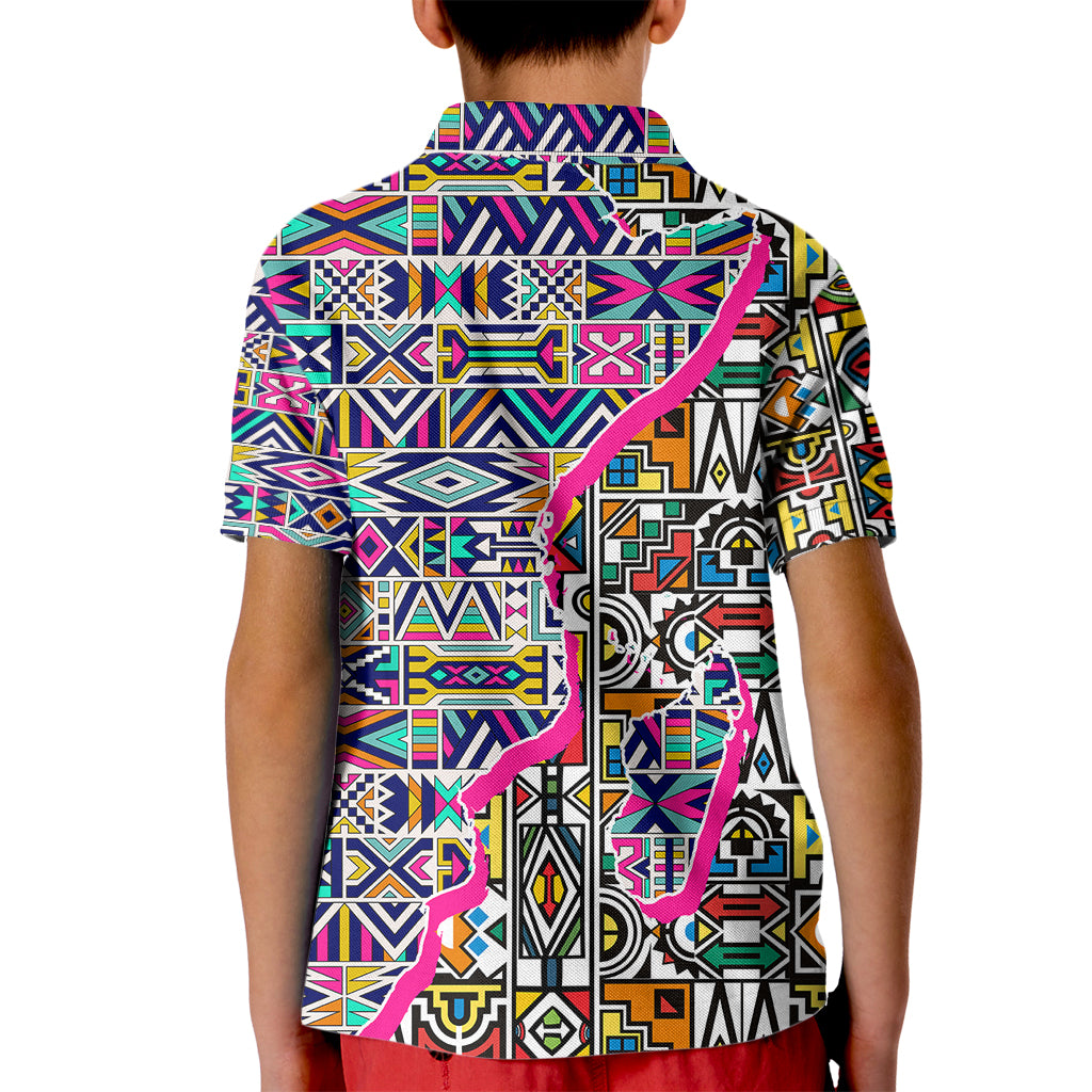 African Ndebele Pattern Kid Polo Shirt - Wonder Print Shop