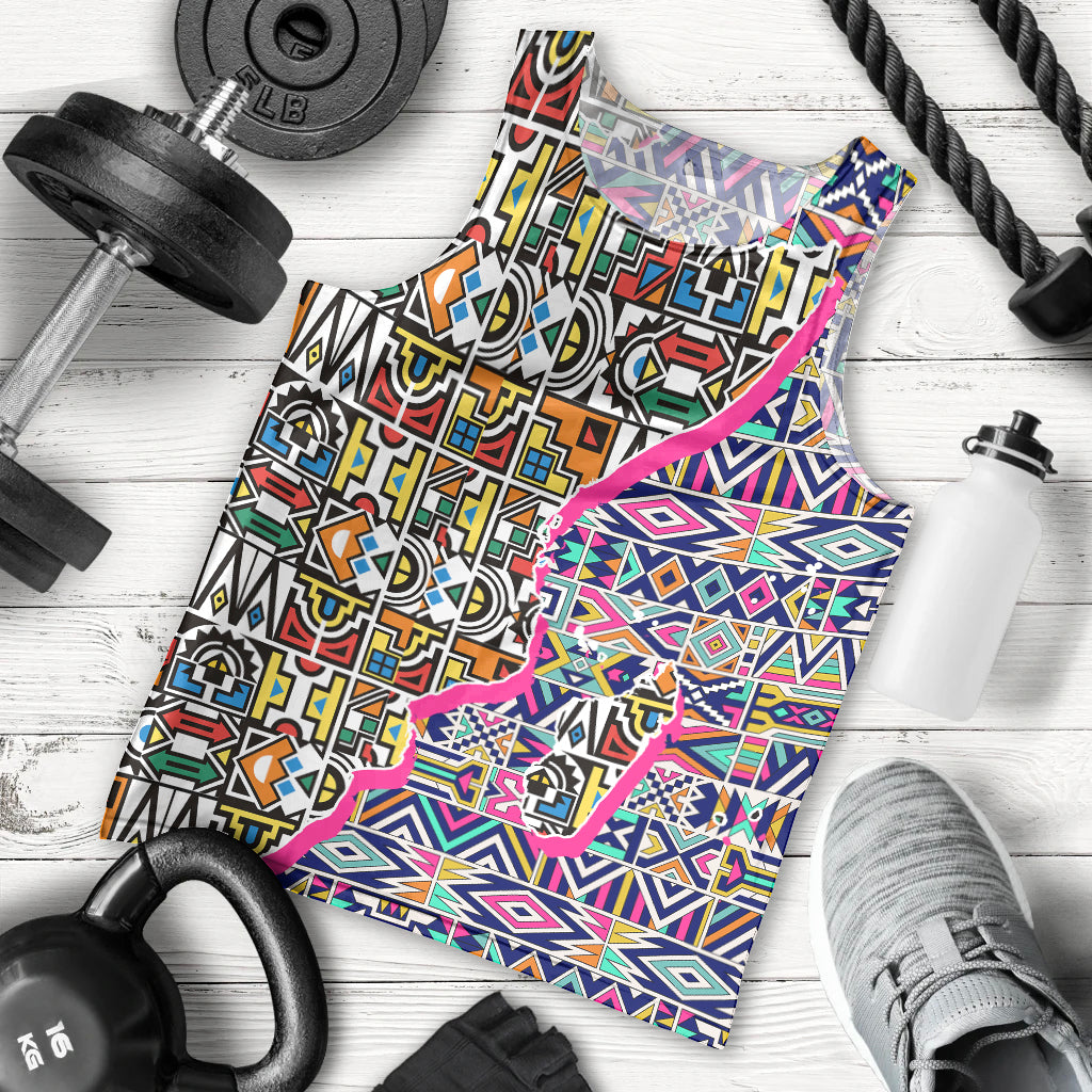 African Ndebele Pattern Men Tank Top - Wonder Print Shop