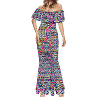 African Ndebele Pattern Mermaid Dress - Wonder Print Shop