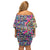 African Ndebele Pattern Off Shoulder Short Dress - Wonder Print Shop