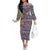 African Ndebele Pattern Off The Shoulder Long Sleeve Dress - Wonder Print Shop