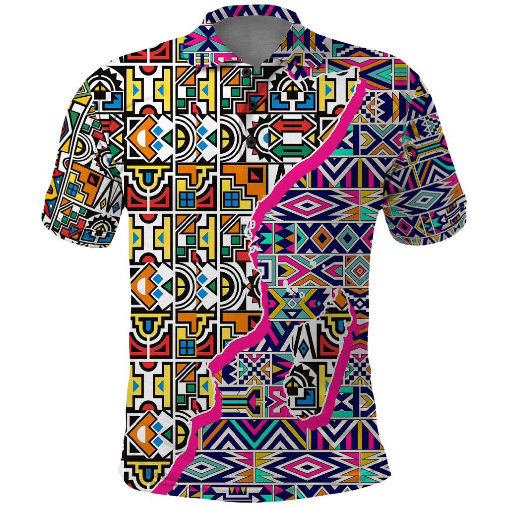 African Ndebele Pattern Polo Shirt - Wonder Print Shop