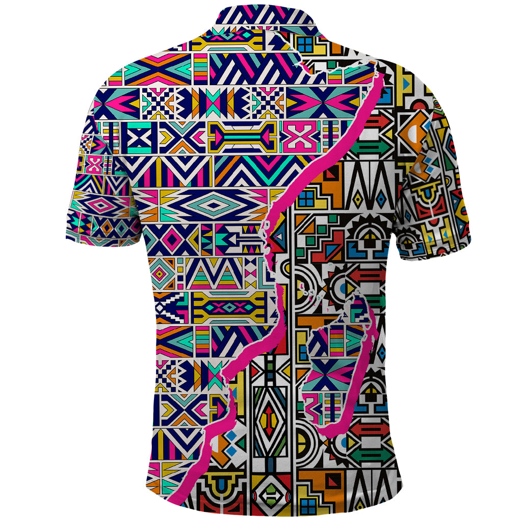 African Ndebele Pattern Polo Shirt - Wonder Print Shop