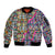 African Ndebele Pattern Sleeve Zip Bomber Jacket - Wonder Print Shop
