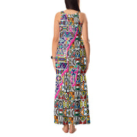 African Ndebele Pattern Tank Maxi Dress - Wonder Print Shop