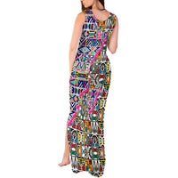 African Ndebele Pattern Tank Maxi Dress - Wonder Print Shop