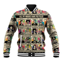 All My Heroes Have FBI Files Baseball Jacket Civil Rights Leaders - Wonder Print Shop